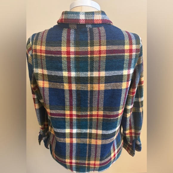 Koret Thick Blue Checked vintage Plaid long sleeve Button Down Shirt woman Small - Picture 5 of 10